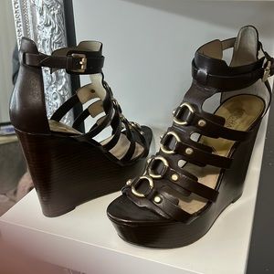 Michael Kors brown wedge heel